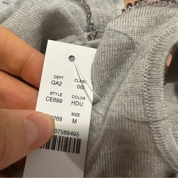 J crew Carolyn embellished fitted crewneck sweater in merino wool - Picture 2 of 2